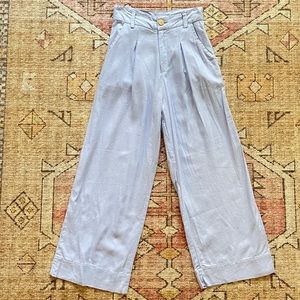 At Dawn High Waisted Cropped Linen Trouser Pants